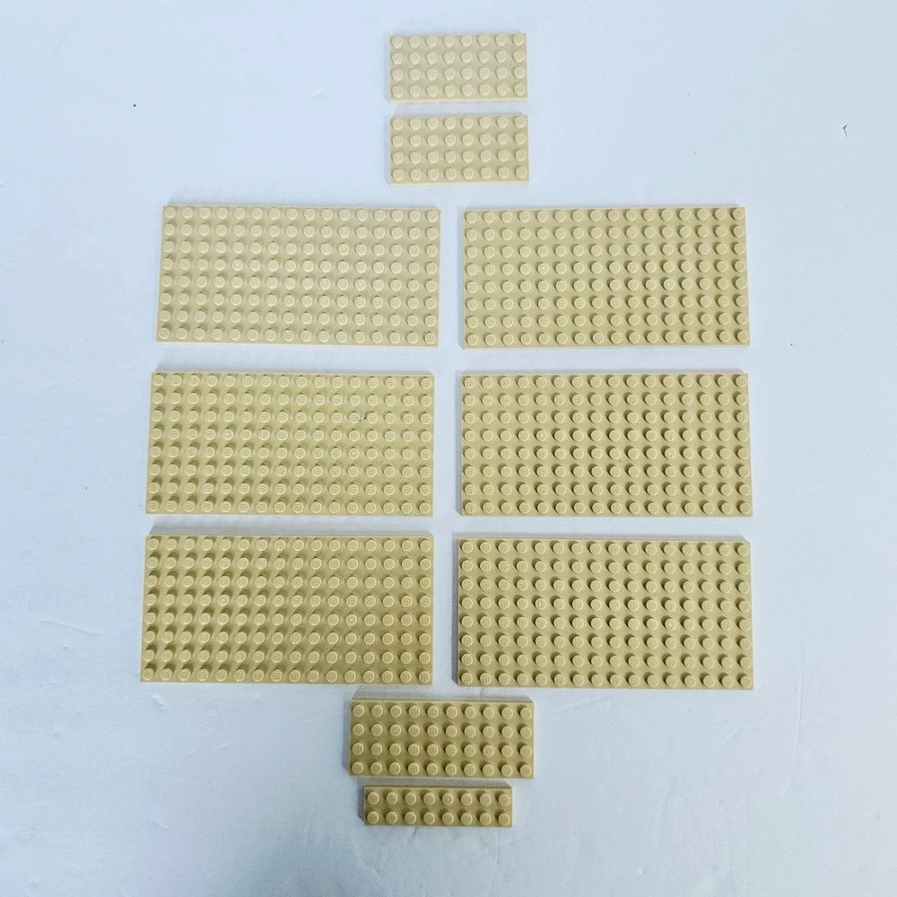 LEGO Tan Baseplate Plate Lot 8x16 4x10 4x8 2x8 Desert Sand Building Blocks 10pc